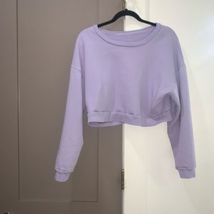 Reformation M Cropped Purple Sweatshirt